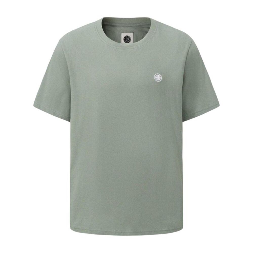 Pretty Green Mens Small Logo Cotton T-Shirt / Light Green
